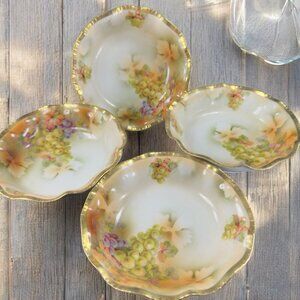 Royal Rudolstadt Prussia Porcelain Hand Painted Dish Bowl Antique 5inch Set 4